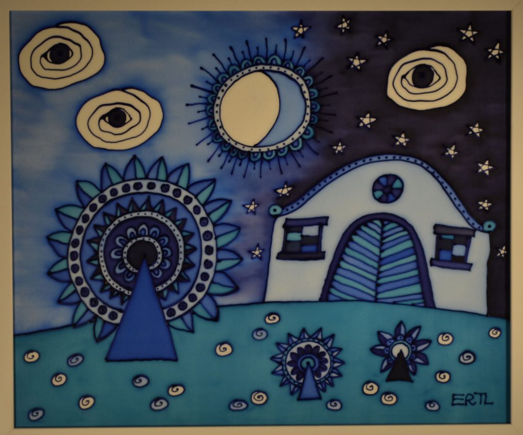 Seidenbild im Rahmen