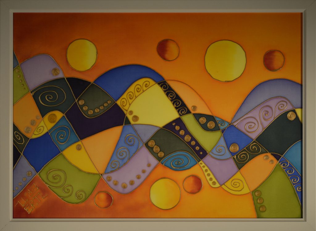 Seidenbild im Rahmen