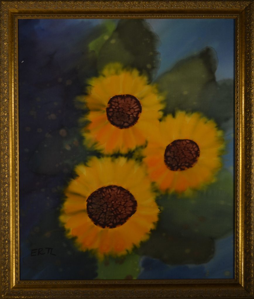 Seidenbild im Rahmen